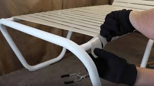 Outdoor Furniture Repair How To Fix A Vinyl Strap On A Lounge Chair In 2020 Patio Chairs Makeover Furniture Repair Diy Patio Furniture