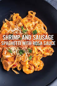 This Rich And Creamy Easy Shrimp And Sausage Spaghetti Made With A Mixture Of Marina And Alfredo Sauce Will E In 2020 Yummy Pasta Recipes Tasty Pasta Sausage Spaghetti