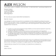 Food Service Assistant Cover Letter Sample Cover Letter Templates Examples