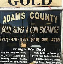 Houston gold exchange is houston's largest gold buyer and trusted store. Adams County Gold Silver And Coin Exchange 2 E King St Littlestown Pa 17340 Usa