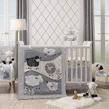 Buy Lambs Ivy Little Sheep Gray White Nursery 4 Piece Baby Crib Bedding Set Online In Vietnam B08818cpm2