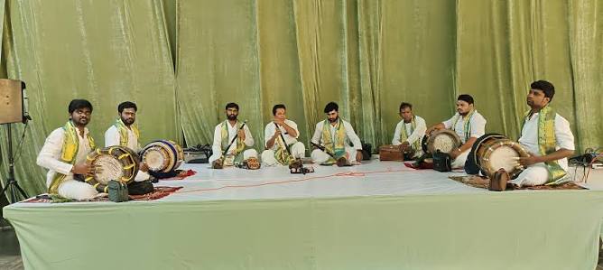 Guests celebrating at a ritual