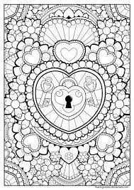 20 floral heart coloring pages. Heart Lock And Keys Mandala Coloring Pages Cool Coloring Pages Heart Coloring Pages