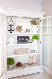 Farmhouse Style Christmas Curio Cabinet Making It In The Mountains Curio Cabinet Decor Curio Cabinet Makeover Curio Cabinet