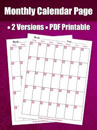 Monthly Calendar Page For Printable Planner 8 5x11 Letter Etsy Calendar Pages Monthly Calendar Daily Planner Pages