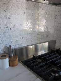 They look particularly striking as kitchen backsplash or shower wall and also perform splendidly as an accent panel or countertop surface. Hexagon Marble Backsplash Modern Kitchen Kitchen Renovation Kitchen Inspirations