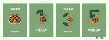 3+ international tiger day greeting card template free psd. Plakat Set Zum Internationalen Tigertag 29 Juli Mit Zahlenvorlage F Stock Vektorgrafi Crushpixel
