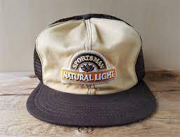Rare Vintage 80s Sportsman Natural Light Cigarettes Trucker Etsy Mesh Trucker Hat Trucker Hat Sportsman