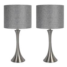 Chesterfield Brushed Nickel Table Lamp Set Nickel Table Lamps Table Lamp Table Lamp Sets