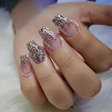 Rose Gold Ombre Nail Designs Novocom Top Glitzy coffin nails with french tips