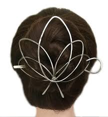 Quick messy bun clip hair extensions. Lotus Hair Bun Holder Nickel Silver Hair Cage Long Hair Etsy Bun Hairstyles Silver Hair Long Hair Clip