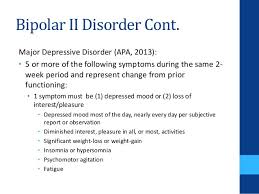 Part of another medical condition; Bipolar Disorders I Ii