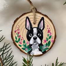 Custom beer glass boston terrier pilsner barware dog | etsy. Ornaments Boston Terrier Ornament Paint Your Own Or Finished Ornaments Accents