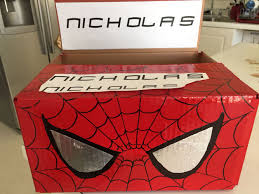 The boxes are so tight that you have to struggle to open them. Valentine S Day Card Box For My Boy Spray Paint A Box Draw On Spider Web Lines And Eyes Simple And Valentine Card Box Boys Valentines Boxes Valentines Cards