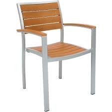 At teakwoodcentral.com we offer a wide variety of outdoor teak wood armchairs, dining chairs for example, check out the impressive captains teak armchair; Grey Aluminum Patio Arm Chair With Plastic Teak In Natural Finish