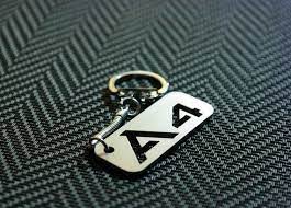 Audi A4 Keychain A4 Keyring Audi Key Tag Keychain For A4 Stainless Steel Key Chain Lasercut Key Ring Personalized Keyc Personalized Keychain Keychain Audi A4