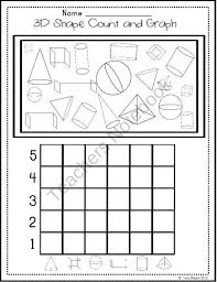 3d Shape Count And Graph Freebie Teachers Notebook Kinder In Kindergarten Mathe