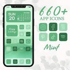 660 Mint App Icons Sage Green Aesthetic Icons Custom Mint Etsy Mint App App Icon Green Aesthetic