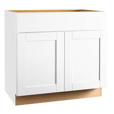 Danny, from the home depot, walks through the installation of a new sink faucet in. Hampton Bay Shaker Assembled 36 X 34 5 X 21 In Bathroom Vanity Base Cabinet In Satin White Kvsb36 Ssw The Home Depot Kitchen Cabinets Home Depot Home Depot Kitchen Base Cabinets