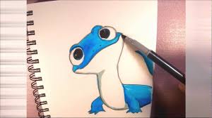 This is bruni, the lizard, been the most cute thing in frozen 2. Speed Drawing How To Draw Bruni The Fire Salamander Disney Frozen 2 Youtube