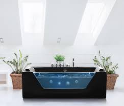 2 in 1 | duschen und baden. Whirlpool Badewanne Samurai Schwarz 3 Grossen Freistehend Mit 10 Massage Dusen Led Glas Luxus Spa Gunstig Kaufen Bei I S Markus Wolf