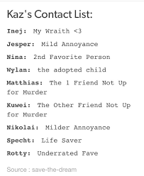 2) wait for the right moment. With Nina And Jesper Switched Six Of Crows Crow Good Books