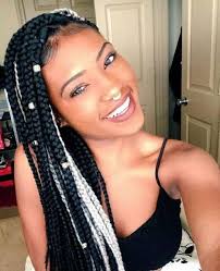 Black And White Color Box Braids Box Braids The Miracle Of Beads New Natural Hairstyles Box Braids Hairstyles Box Braids Styling Box Braids Hairstyles For Black Women