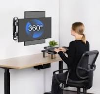 suptek Support TV Mural pour Moniteur et Télévision Plat/Incurvé de 13-32  Pouces, Rotation à 360° Inclinaison 20°, VESA 75x75 / 100x100mm jusqu'à 13  ...