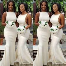 wedding party dresses 2022 off white mermaid bridesmaid dresses ...