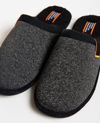 Mens Classic Mule Slippers In Black Mega Marl Superdry