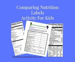 Putting the nutrition activities to practical use. Comparing Nutrition Labels Activity For Kids