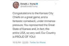 45th president of the united states of america🇺🇸. President Trump Tweets Super Bowl Congrats To The Wrong State Midland Reporter Telegram
