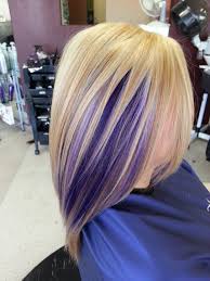 17 Stylish Hair Color Designs Purple Hair Ideas To Try Popular Haircuts Blonde Hair With Highlights Peekaboo Hair Hair Styles