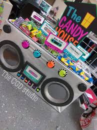Black 90s Theme Party Decorations Boom Box Candy Display 80s Party Decorations 80s Theme Party 80s Birthday Parties