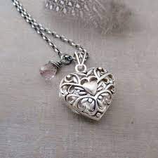 Silver Heart Locket January Birthstone Locket Sterling Silver Etsy Heart Locket Sterling Silver Locket Silver Heart