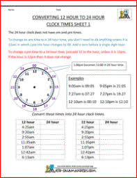 ''' to check whether time is 'am' or 'pm' and whether it starts with 12 (noon or morning). 24 Hour Clock Conversion Worksheets 24 Hour Clock Clock Worksheets 24 Hour Clock Worksheets