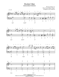 Rocket Man By Elton John Piano Sheet Music Intermediate Level Piano Sheet Music Sheet Music Piano Sheet