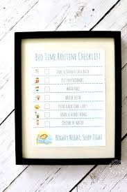 bed time routine checklist free printable parenting