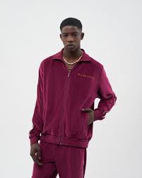 Track Jacket Velvet Burgundy