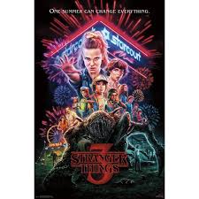 Poster with electric elements vector. Stranger Things 3 One Sheet Poster Walmart Com Walmart Com