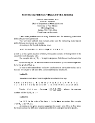 Hence g is the correct answer which is number 2 in the option. Pdf Methods For Solving Letter Series Florentin Smarandache Academia Edu