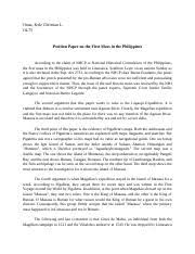 The 1992 asean declaration on the south china sea, the 1995 bilateral agreement with china on principles for a code of conduct, a. Limasawa Position Paper Docx In Partial Fulfillment For The Requirements In Readings In Philippine History A Position Paper Limasawa Island Site Of Course Hero
