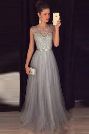 Silver Grey Prom Dress Evening Gown Graduation School Party Dress Winter Formal Dress Dt0133 Grey Prom Dress Winter Dance Dresses Grey Evening Dresses