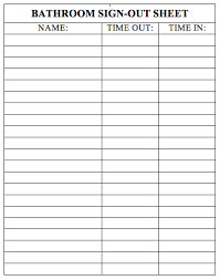 the best ideas for bathroom sign out sheet best