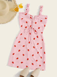 Check spelling or type a new query. Plus Lace Up Strawberry Print Cami Dress Shein Usa