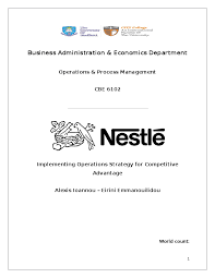 Doc Nestle Sa An Analysis Of 5 Operations Functions And