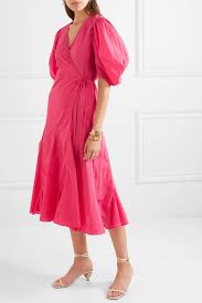 Fuchsia Fiona Cotton Poplin Wrap Dress Rhode Poplin Wrap Dress Wrap Dress Dresses