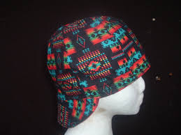 Black Pendleton Design Welding Cap Made Here In New Mexico In Your Size You Can Buy This Cap In Ebay Or Etsy Stores Under Native W Welding Caps Welding Sewing