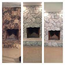 See more ideas about painted stone fireplace, fireplace, stone fireplace. I Design You Decide Mountain Fixer Upper The Fireplace Emily Henderson Painted Rock Fireplaces Stone Fireplace Makeover Painted Stone Fireplace