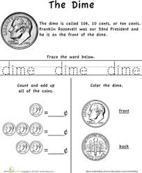 Some of the worksheets displayed. Learn The Coins The Dime Worksheet Education Com
